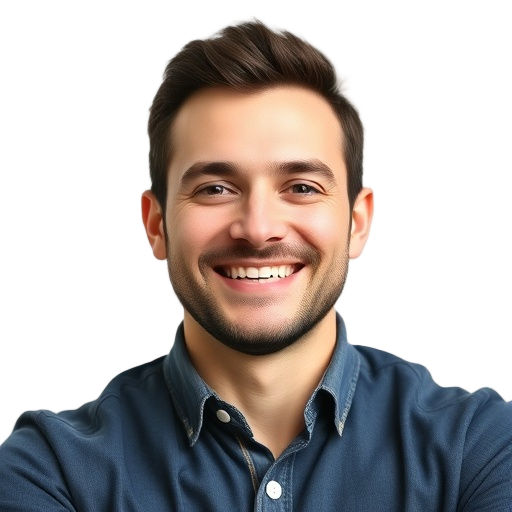 A person smiling to the camera with a white background looking like