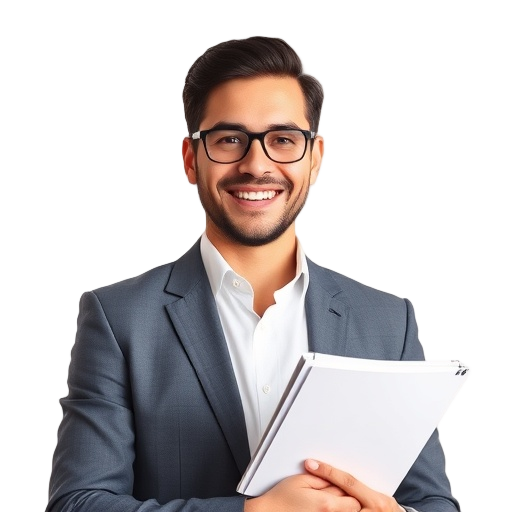 A person smiling to the camera with a white background looking like