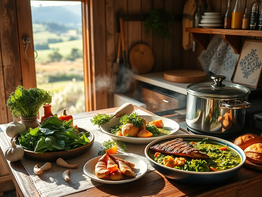 "A sunlit Minho kitchen scene