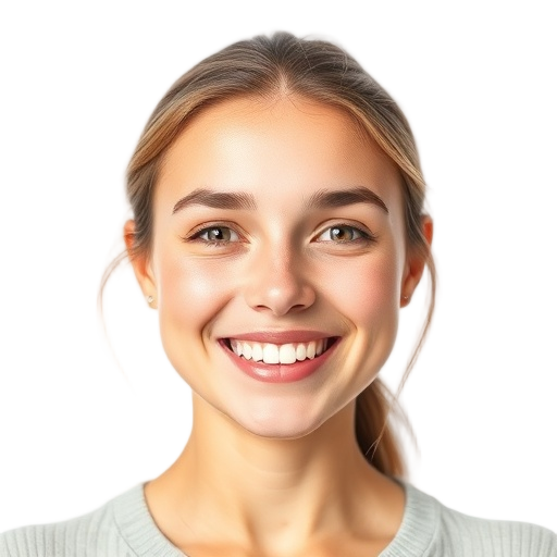 A person smiling to the camera with a white background looking like