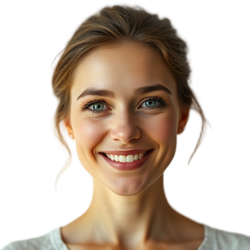 A person smiling to the camera with a white background looking like