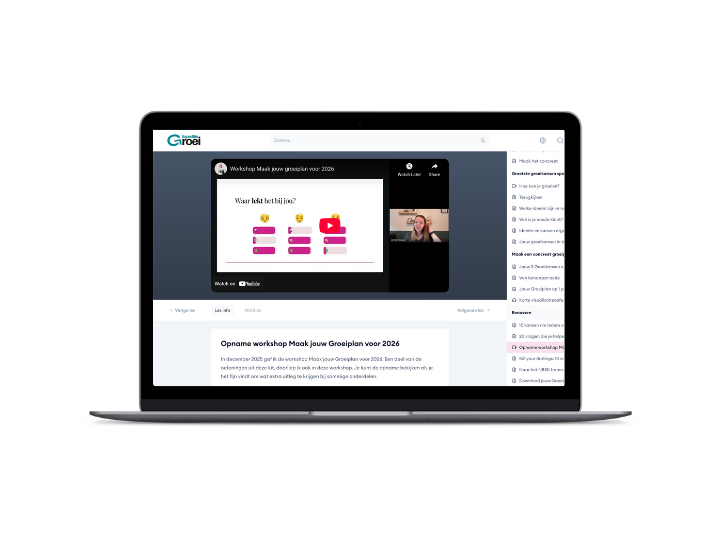 Opname masterclass Maak jouw Groeiplan voor 2026 - Bonus - No Bullshit Strategie Kit
