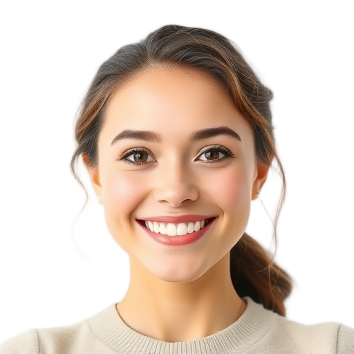 A person smiling to the camera with a white background looking like