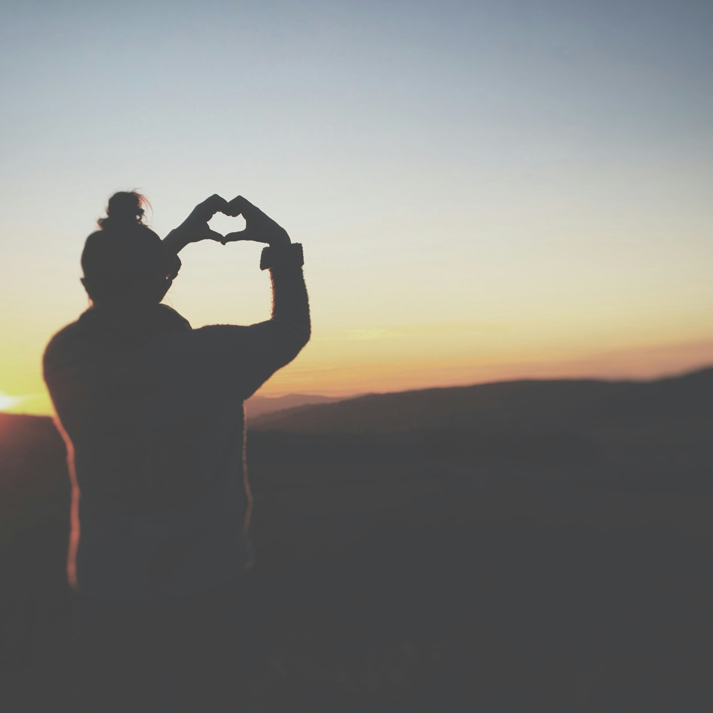 Heart shape during sunset