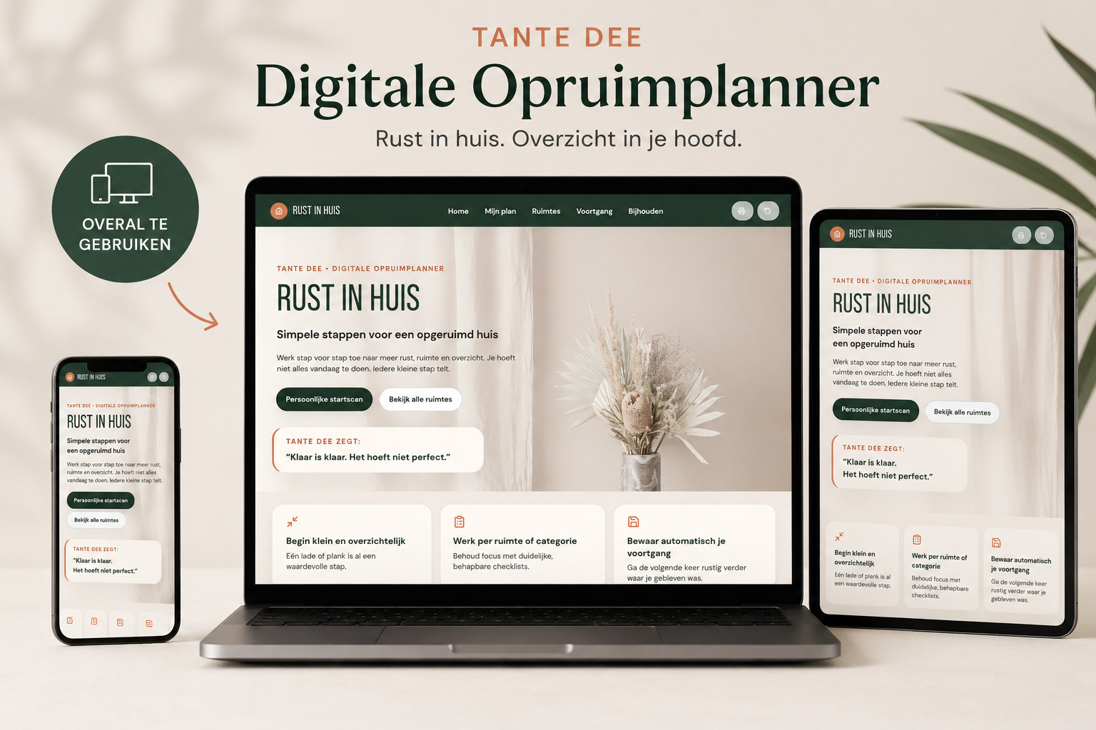 Digitale opruimplanner van Tante Dee