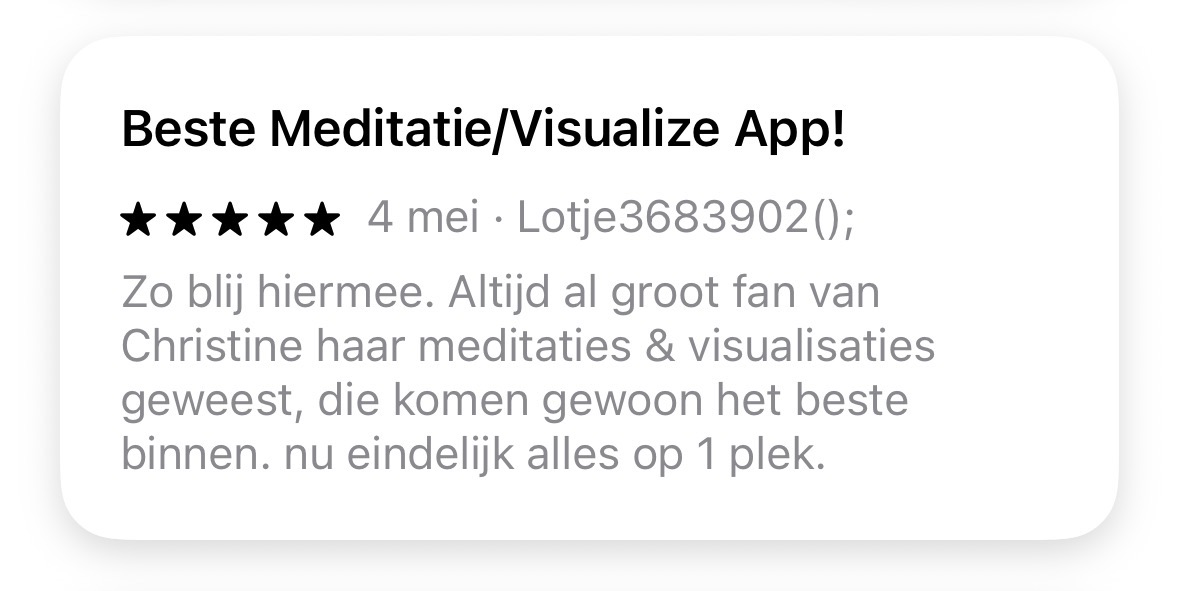 App Store review van Visualize Meditations