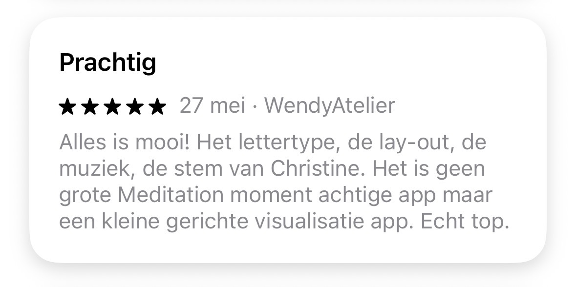 App Store review van Visualize Meditations