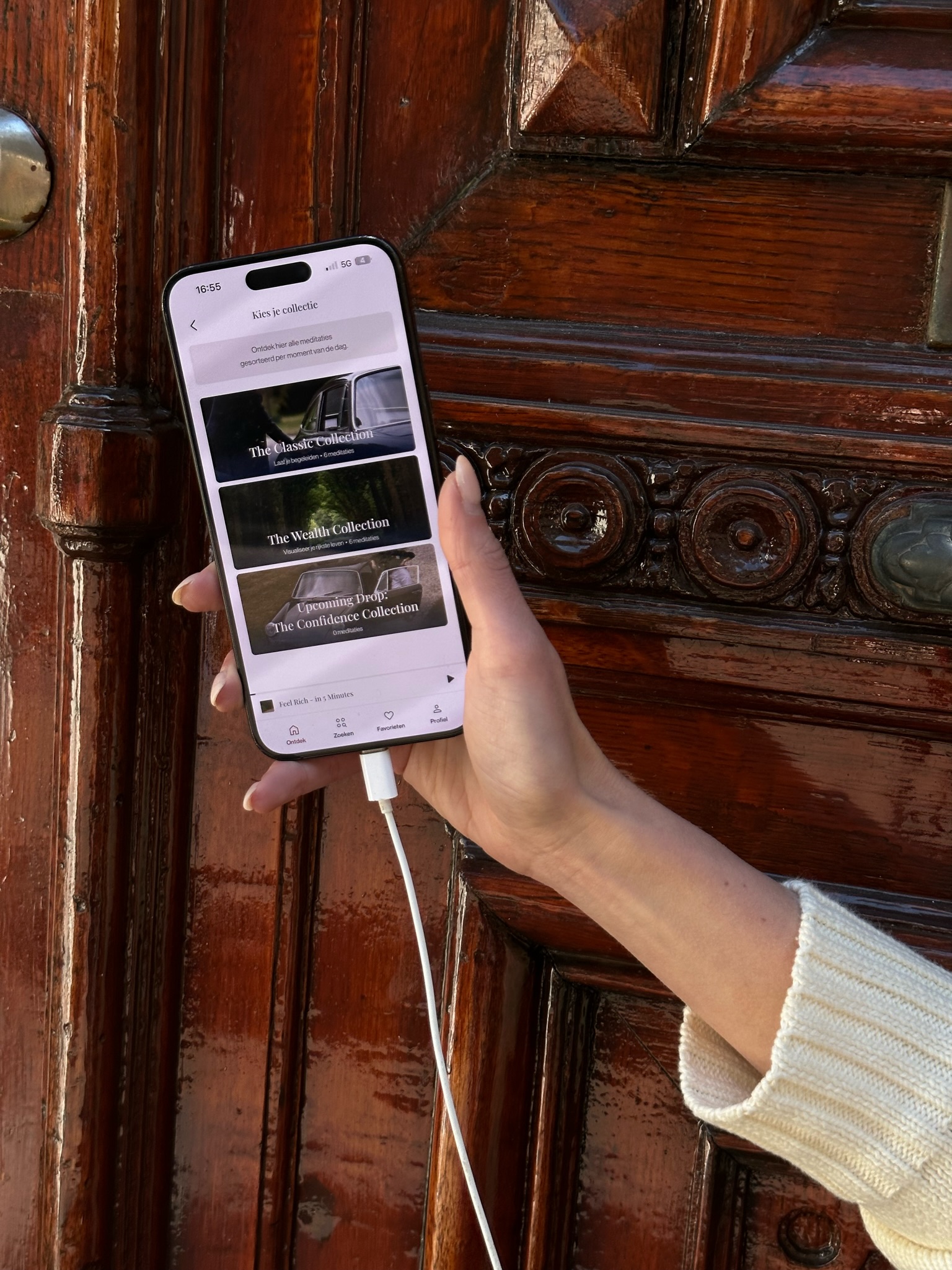 App-screen, meditatieplayer in de Visualize-app