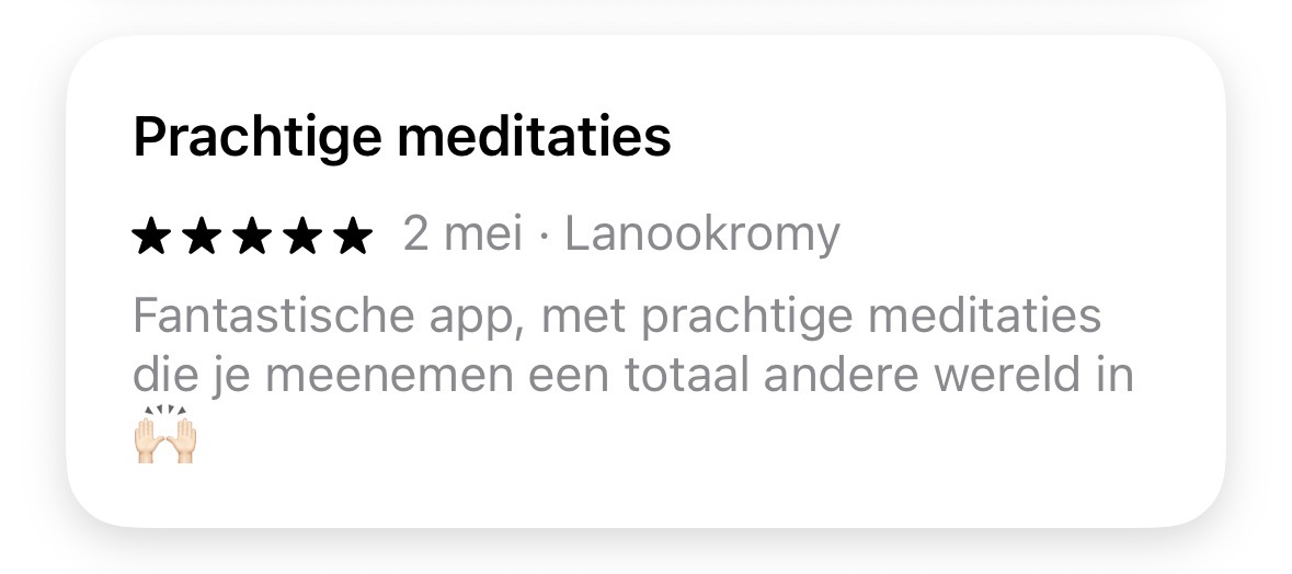 App Store review van Visualize Meditations