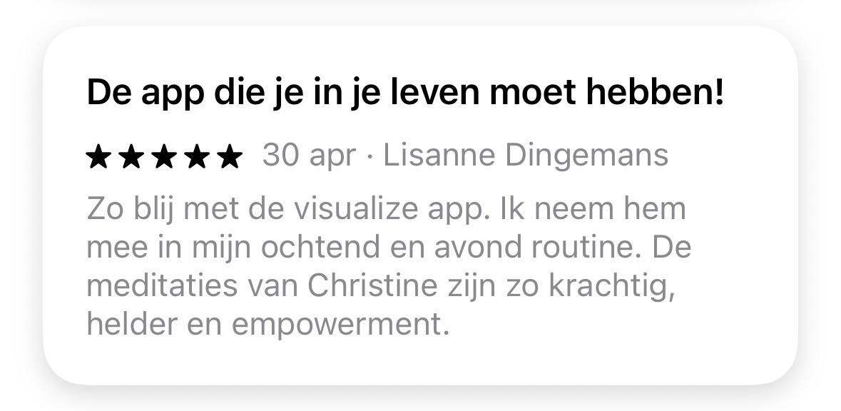 App Store review van Visualize Meditations