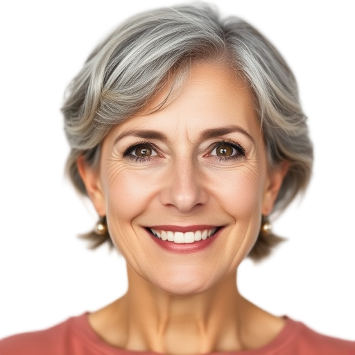 A person smiling to the camera with a white background looking like