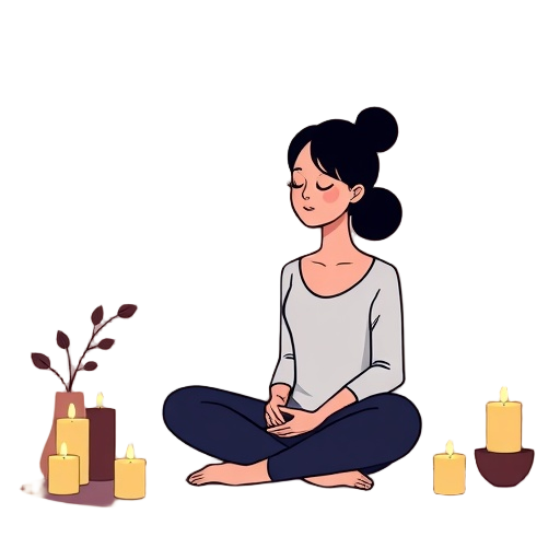 "Untitled inner light" "twelve nights" "candles" "sitting space" "mindful" "serene woman" "warm glow" "soft shadows" "minimalist" "calm color palette""