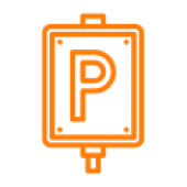Een verkeersbord dat een parkeerplek aanduidt