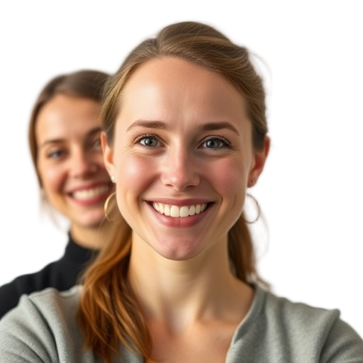 A person smiling to the camera with a white background looking like