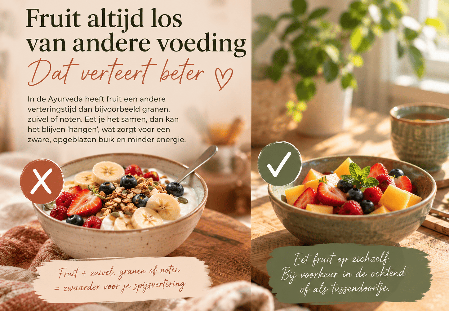 Eet fruit altijd los van andere voeding voor een betere vertering.