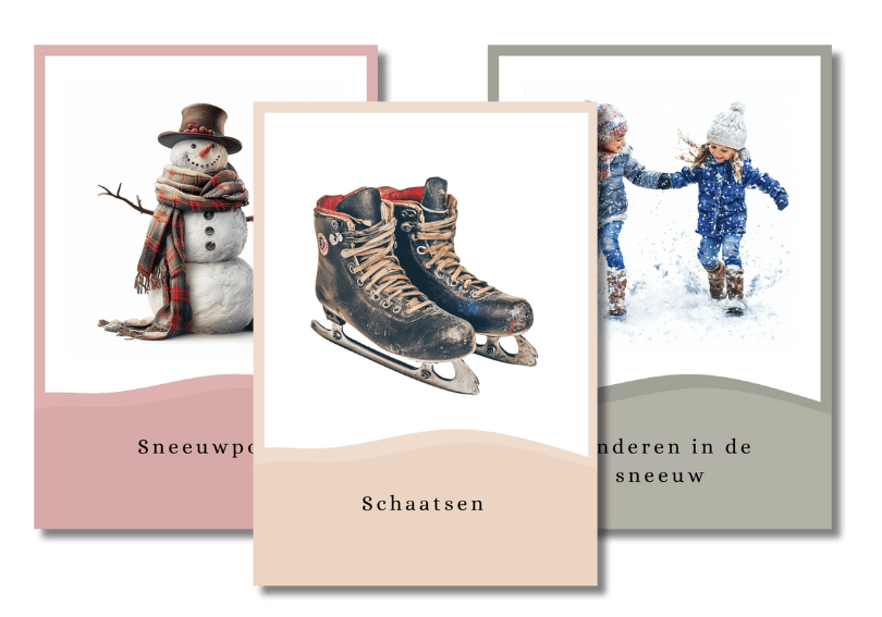 Winter flashcards peuter kleuter