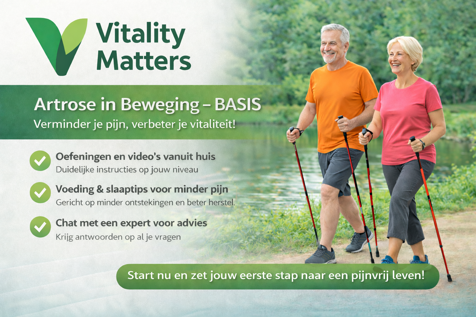 Online programma bij knieartrose met oefeningen, voedingsadvies en slaaptips