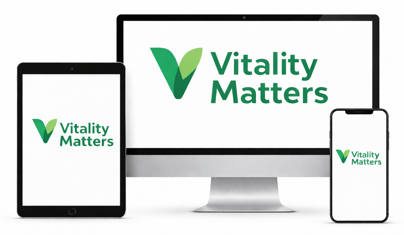 Vitality Matters online programma zichtbaar op laptop, tablet en smartphone
