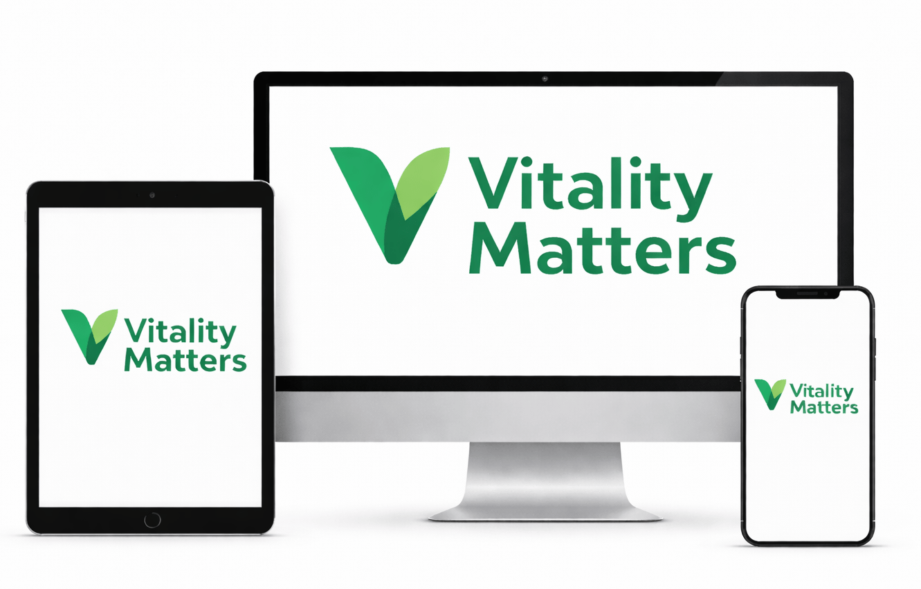 Vitality Matters online programma zichtbaar op laptop, tablet en smartphone