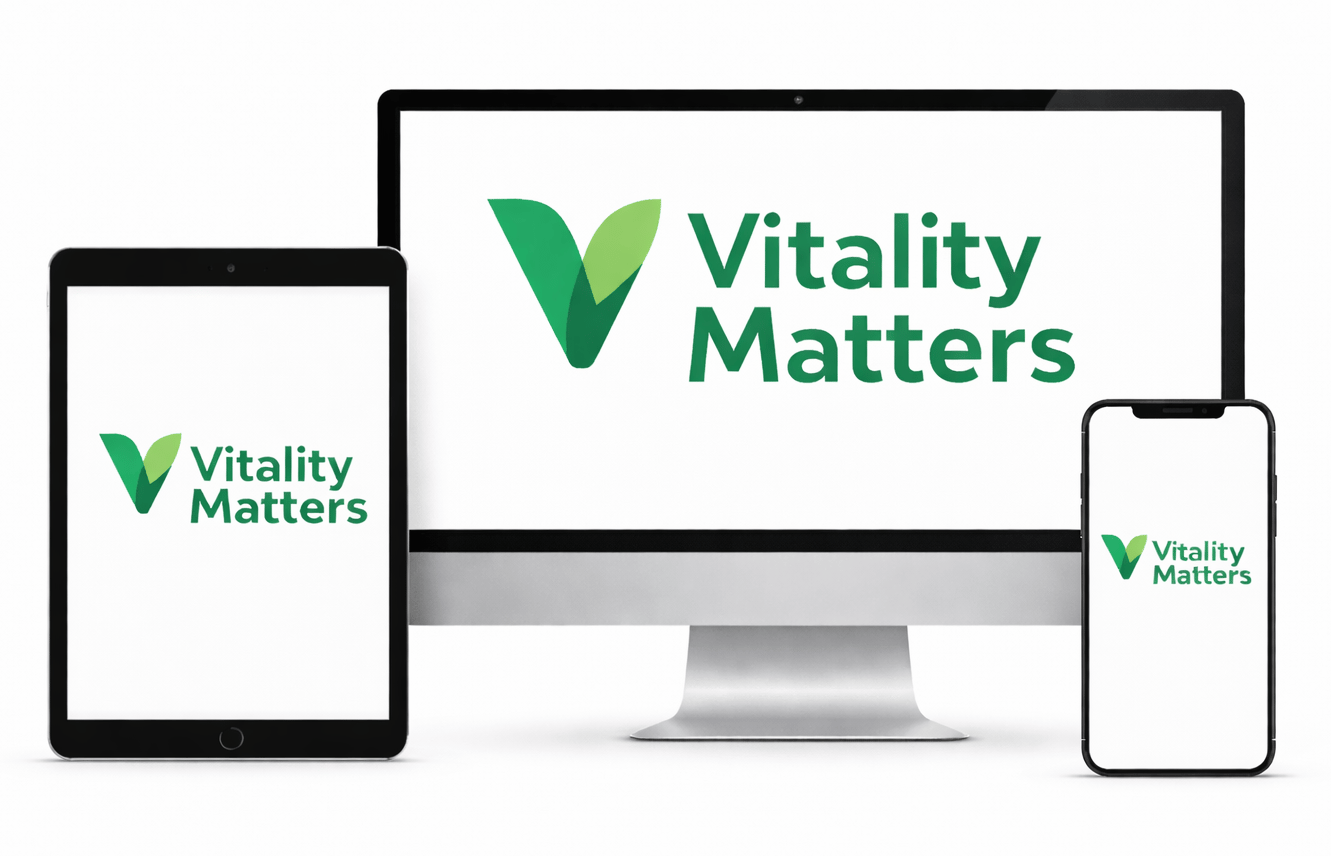 Vitality Matters online programma zichtbaar op laptop, tablet en smartphone