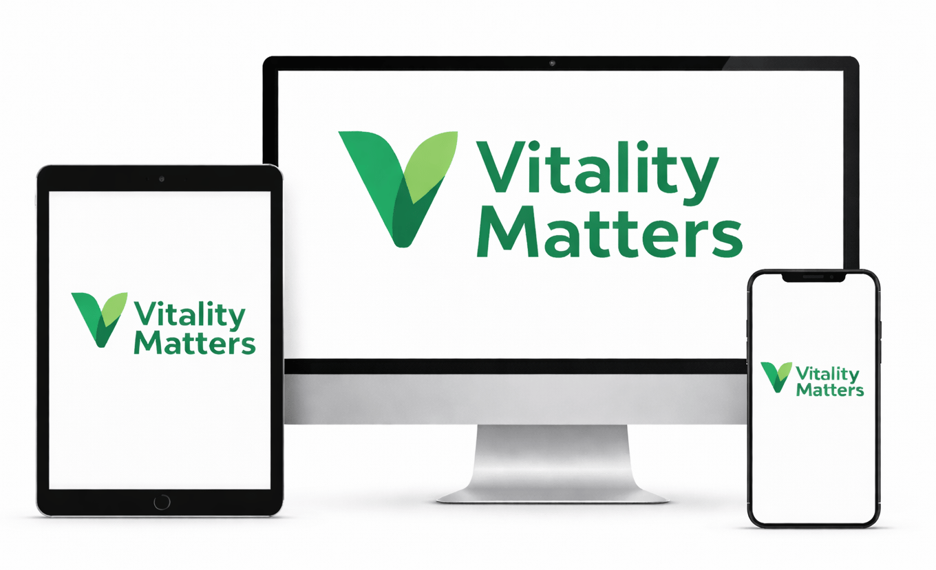 Vitality Matters online programma zichtbaar op laptop, tablet en smartphone