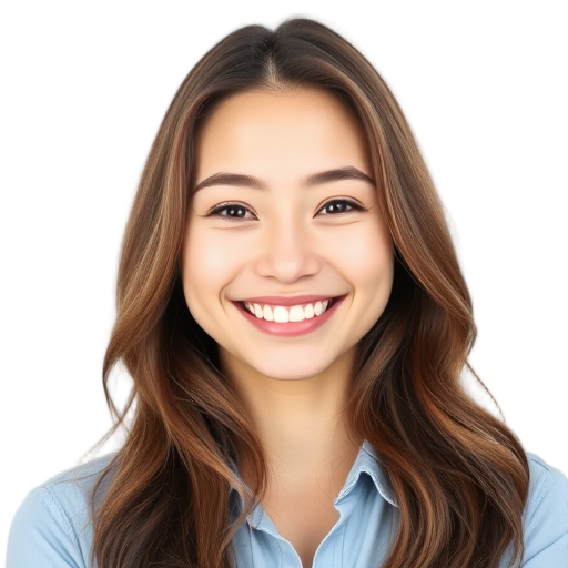 Een persoon glimlachend naar de camera met een witte achtergrond.