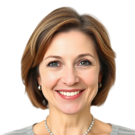 A person smiling to the camera with a white background looking like