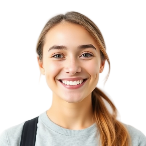 A person smiling to the camera with a white background looking like