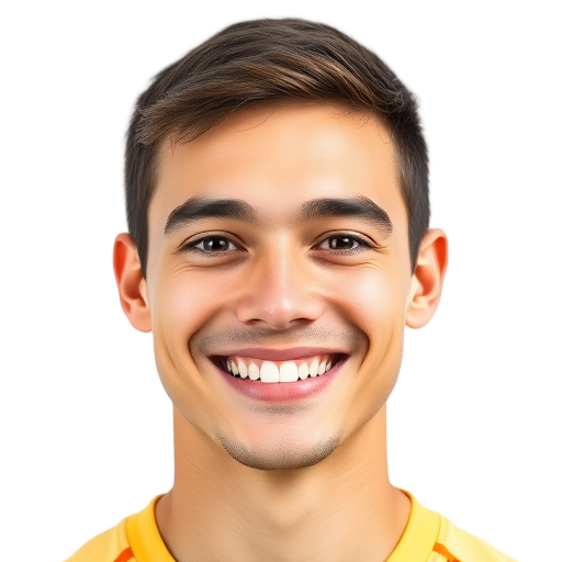 A person smiling to the camera with a white background looking like