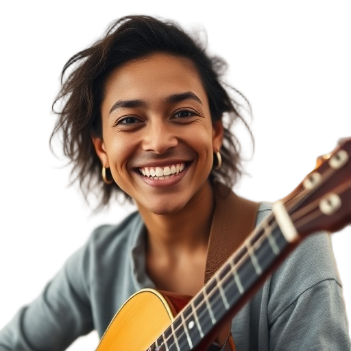 A person smiling to the camera with a white background looking like