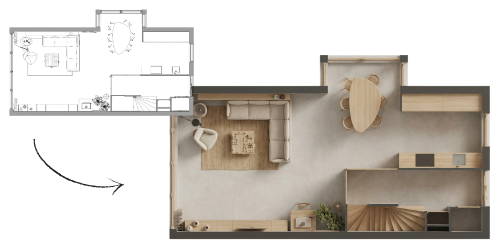 Nano Bnanana voorbeeld plattegrond