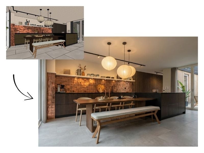 Nano Banana Pro - van SketchUp na een fotorealistische afbeelding.