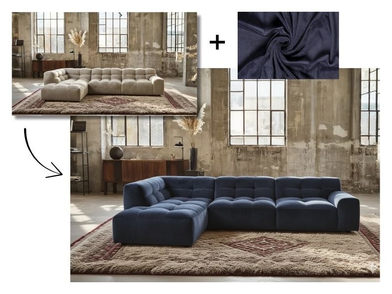 Afbeelding: Nano Banana Pro Stof van de bank aanpassen