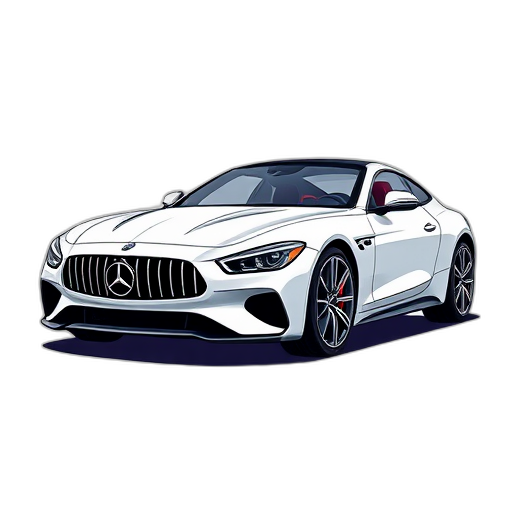 Luxe witte sportauto met snelheidslijnen.