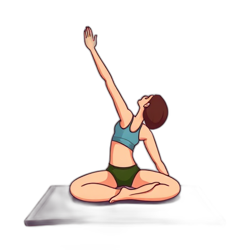 Persoon die zich strekt op een yogamat.