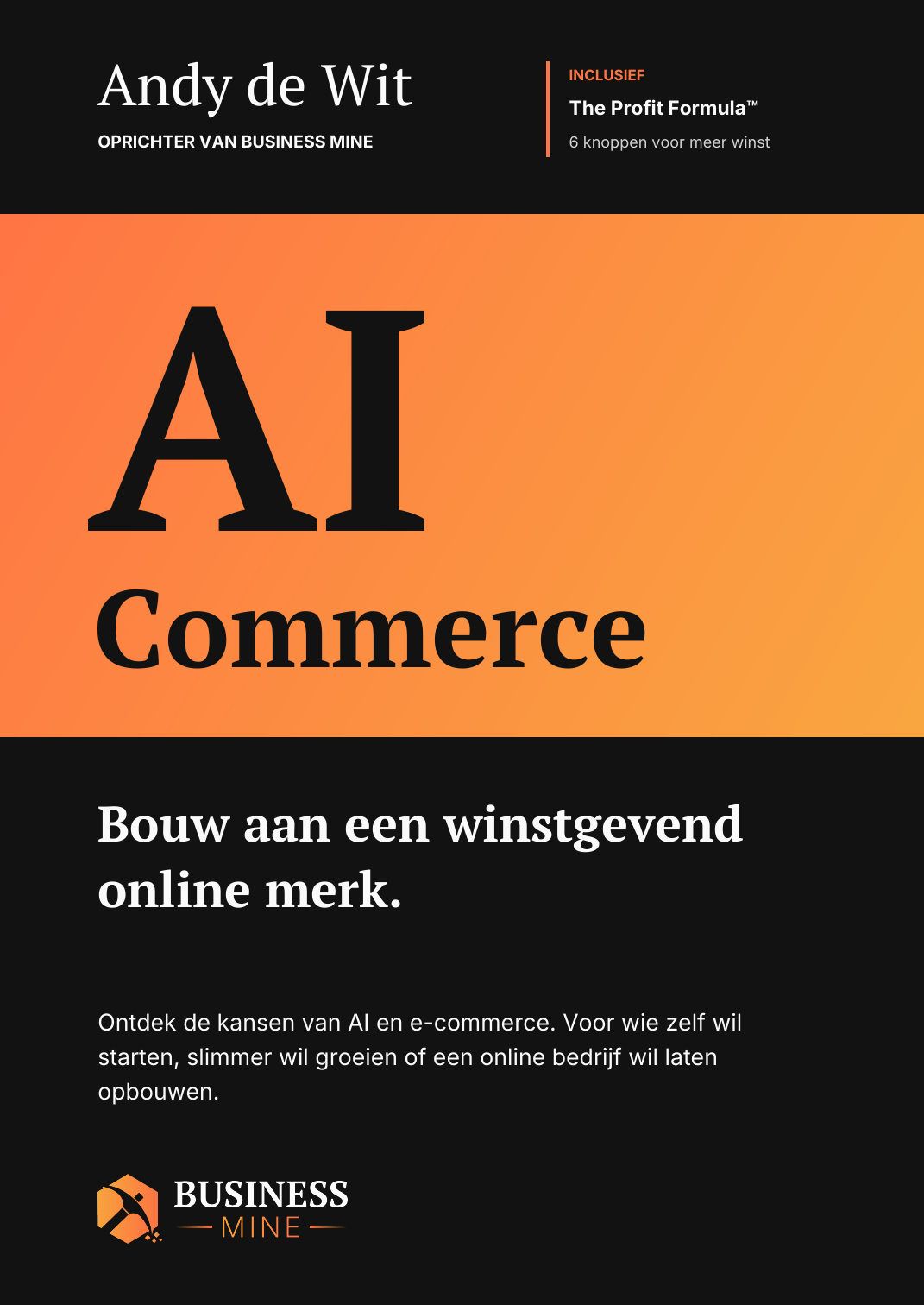 AI Commerce van Andy de Wit. Bouw aan een winstgevend online merk.
