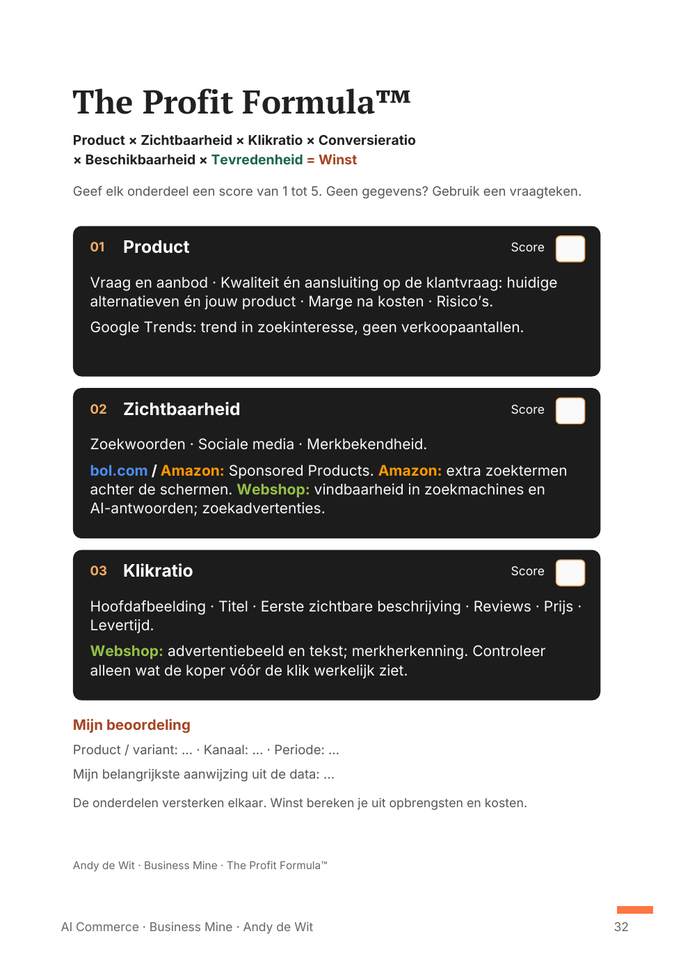 Linkerpagina van The Profit Formula™. Open het overzicht om beide pagina’s te bekijken.