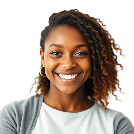 A person smiling to the camera with a white background looking like