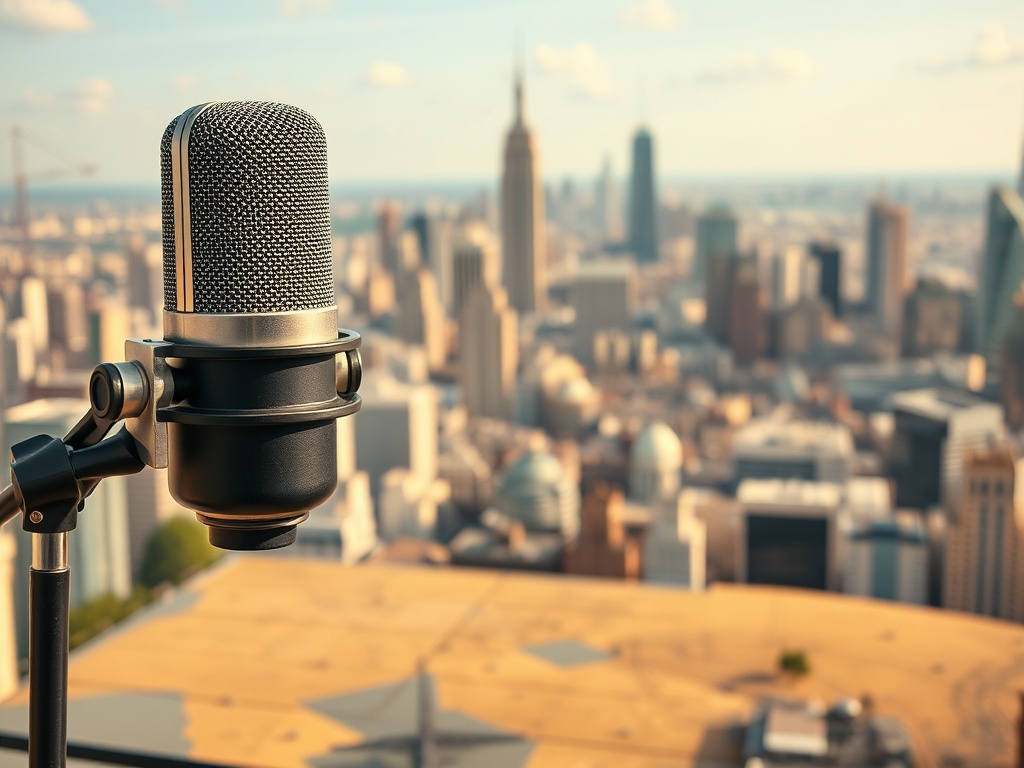 "A globe-trotting podcast scene