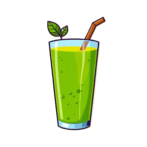 Groene smoothie in een eco-vriendelijk glas.