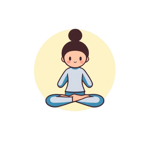 Een gelukkige persoon die in meditatie zit.