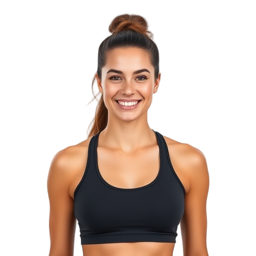 Een persoon die glimlacht voor een witte achtergrond.