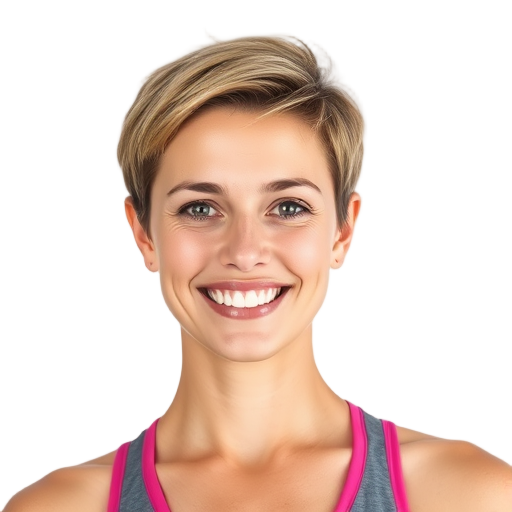 Een persoon die glimlacht naar de camera.