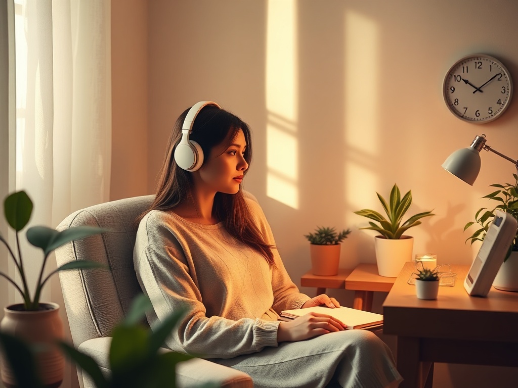 "A serene, cozy scene