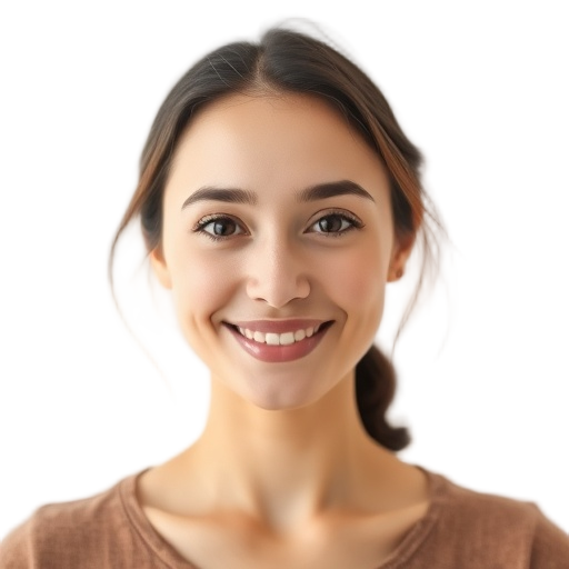 A person smiling to the camera with a white background looking like