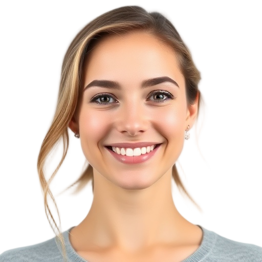 A person smiling to the camera with a white background looking like