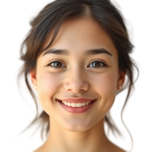 A person smiling to the camera with a white background looking like