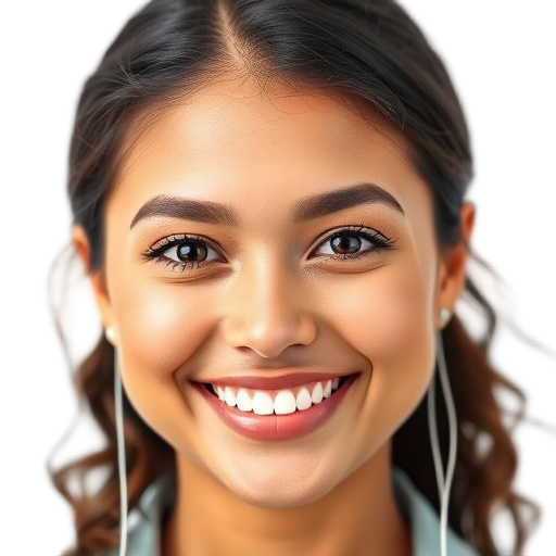 A person smiling to the camera with a white background looking like