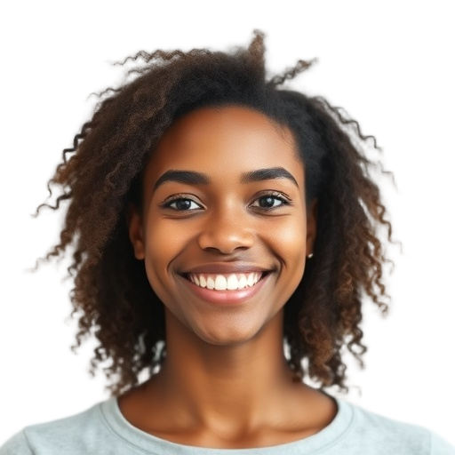 A person smiling to the camera with a white background looking like