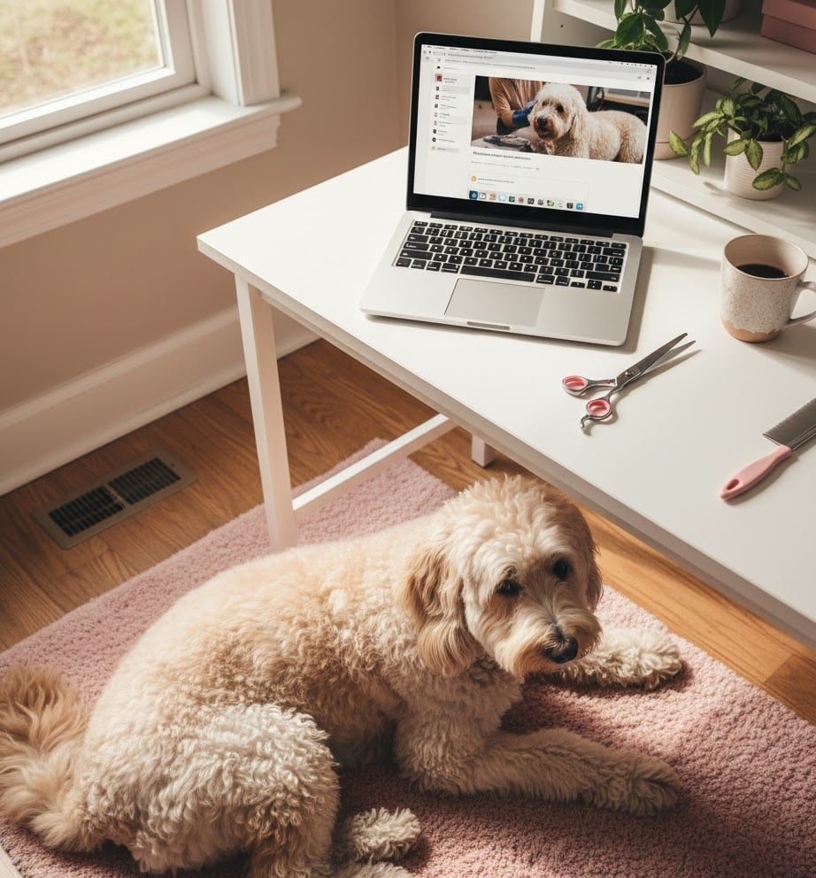 Thuiswerkplek met online hondentrimcursus en compleet materialenpakket - leer trimmen vanuit huis
